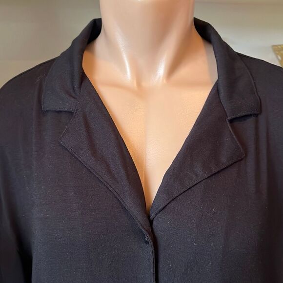 BP Nordstrom Woman’s Black Collar Button Crop Top - Picture 2 of 8